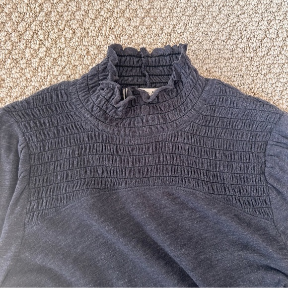 We The Free Charcoal Gray Long Sleeve Ribbed Mock Neck Top - Picture 7 of 10